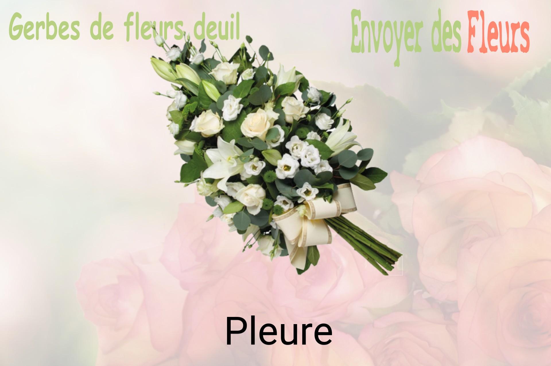 Gerbe de fleurs de deuil livrée à Pleure